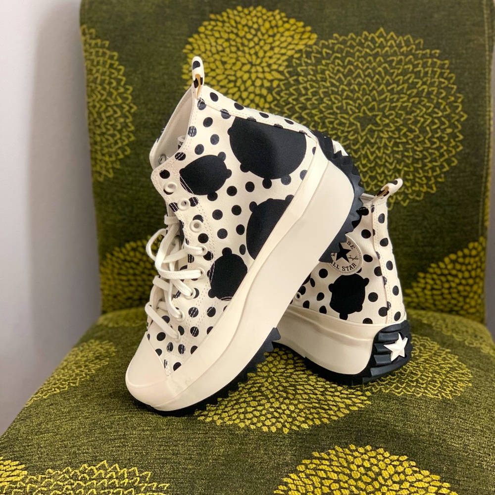 Converse Run Star Hike platform polka dot.